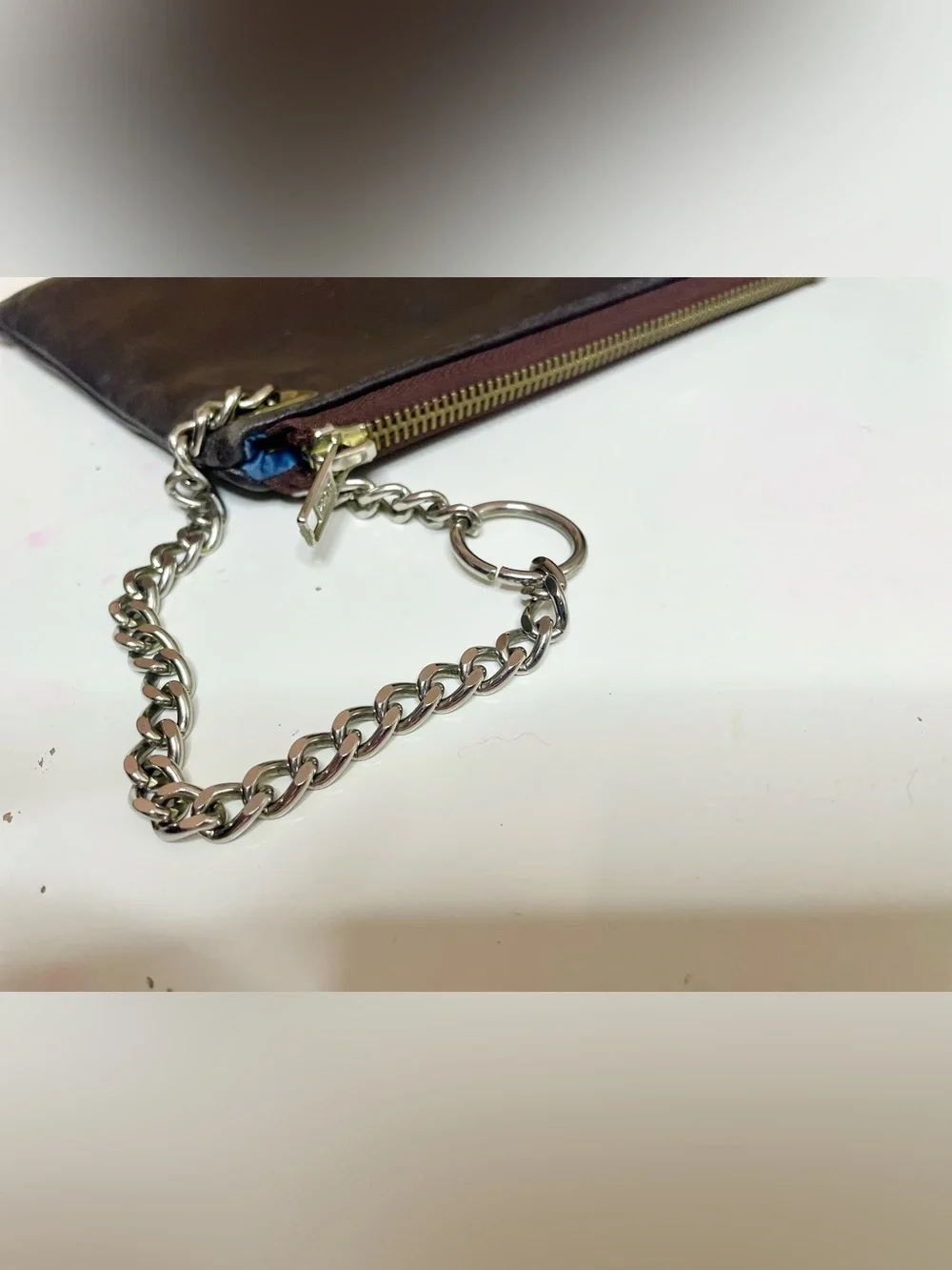Y2k Leather Chain-Accent Crossbody Clutch
